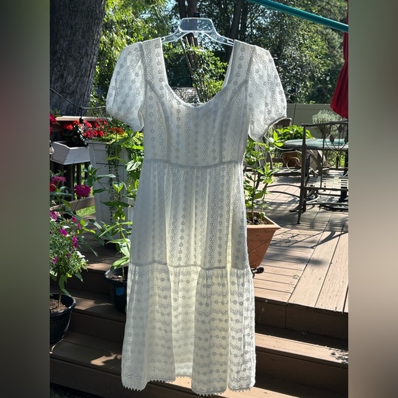 Lost + Wander White Middle of Nowhere Tiered Midi Sundress - Picture 2 of 15